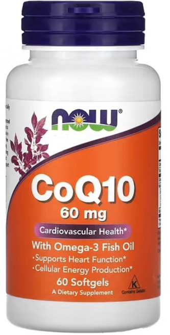나우푸드 CoQ10 60mg 오메가3 함유 60소프트젤, 60정, 1개