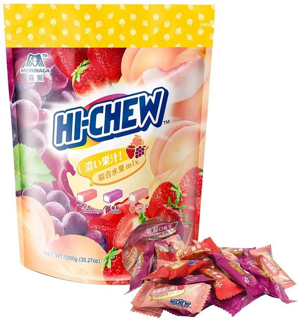 森永嗨啾軟糖 草莓 葡萄 水蜜桃 口味 200公克, 1個, 5C-森永嗨啾 水蜜桃 200公克