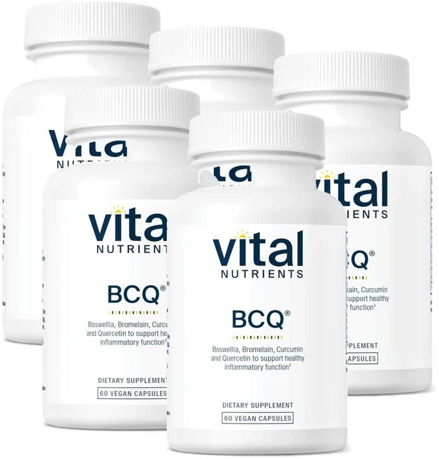바이탈 뉴트리언츠 보스웰리아 브로멜라인 커큐민 퀘르세틴 서플리먼트 캡슐 Vital Nutrients BCQ, 60정, 5개 - 쿠팡