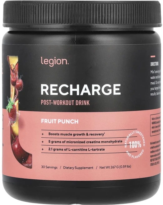 신상할인판매 Legion Athletics Recharge 운동 후 드링크 과일 펀치 267g(0.59lbs) 최저가격, LegionAthleticsRecharge운동후드링크과, 267g, 1개 - 쿠팡