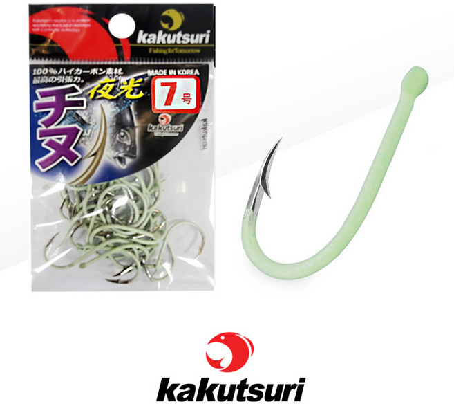 카쿠쯔리 지누야광그린바늘 대용량바늘 6호~10호 축광바늘 벌크, 48개입, 1개