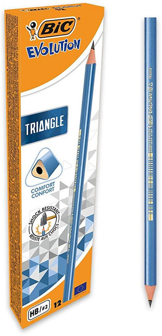 Bic Evolution Triangle 연필 - 12개 팩 그레이