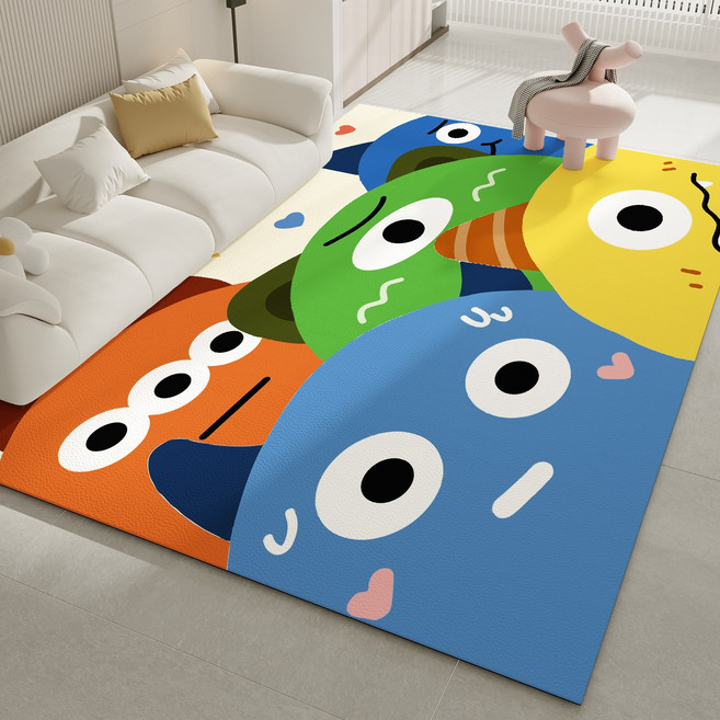 兒童地毯客廳防水可擦洗免洗皮革爬行墊子兒童房卡通爬爬地墊地毯, 款式2