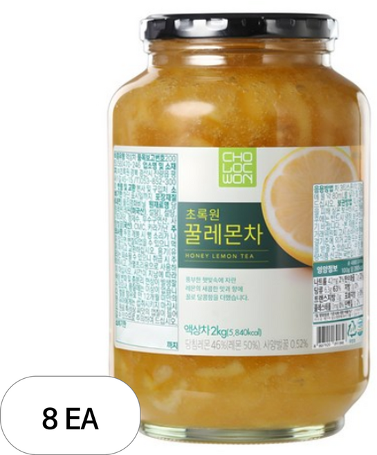 초록원 꿀레몬차, 2kg, 1개입, 8개