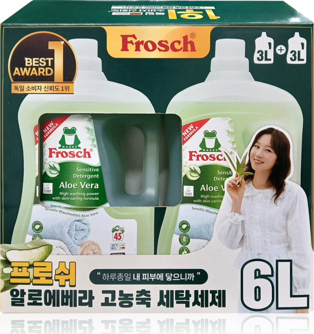 (매장정품) 프로쉬 알로에베라 세탁세제 6L 코스트코 독일 액상 액체 세제 232216, 3L, 2개, 프로쉬 알로에베라 세탁세제 6L (3L+3L)