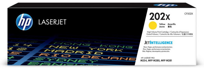 HP 202X 原廠高容量碳粉匣 【適用】M281fdw, 黃色, 1個