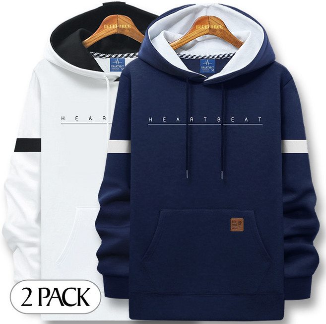 블루포스 덴리슨 후드티 1+1세트 남자 긴팔 티셔츠 단체티 남성 운동복 츄리닝 커플티 겨울 단체티