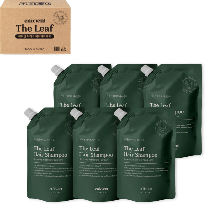 이피션 더리프 헤어샴푸 대용량 샴푸 2L X 6개입 1박스 업소용 호텔 펜션, 6개