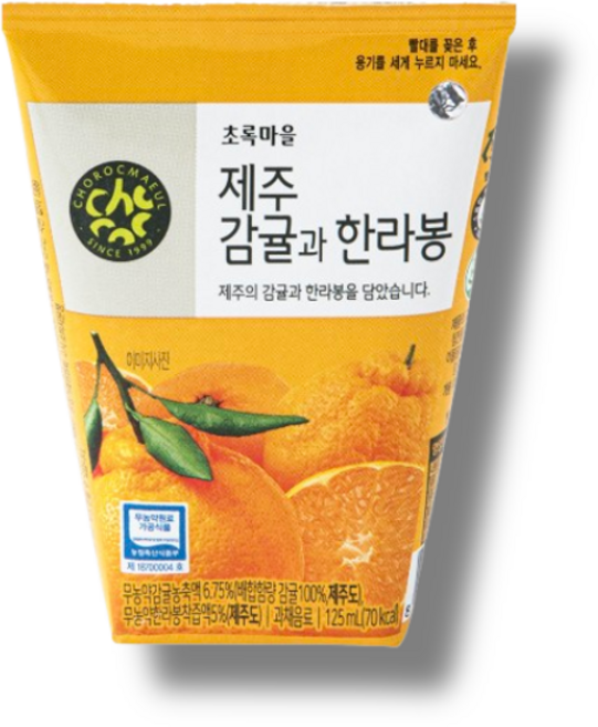 (초록마을) 제주 감귤과 한라봉주스, 125ml, 80개