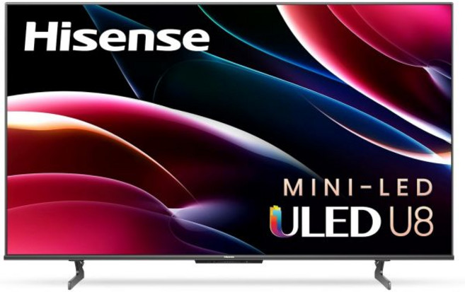 Hisense 55U8H QLED U8H 시리즈 퀀텀 4K ULED 미니 LED 55인치 클래스 구글 스마트 TV(알렉사 호환성 닷 1500-니트 HDR10+ 블랙), 75-Inch