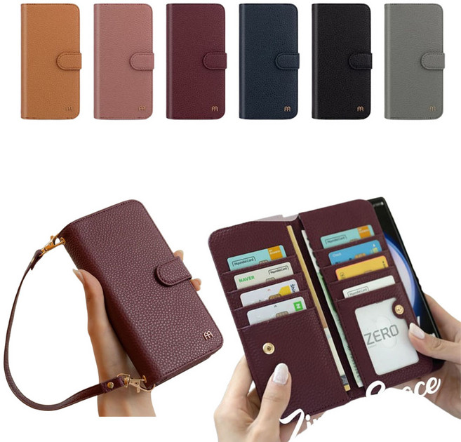 갤럭시 퀀텀4 A54 SM-A546S --뷰이투잇re-- 손목스트랩 -ti티릿- 더블포켓 카드지폐 수납 지갑형 -- 가죽 다이어리 -- 휴대폰 케이스