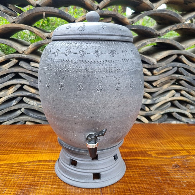 신라토기 수도꼭지 달린 항아리 생수 정수 물항아리 10L, 1개