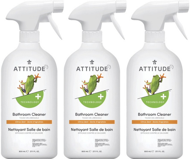 에티튜드 욕실 클리너 시트러스 제스트향, 3개, 800ml