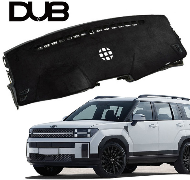 DUB 논슬립 벨벳 대쉬보드 커버 싼타페 MX5 (23년7월~현재), 싼타페MX5(23년7월~현재)HUD무 센터유, 블랙