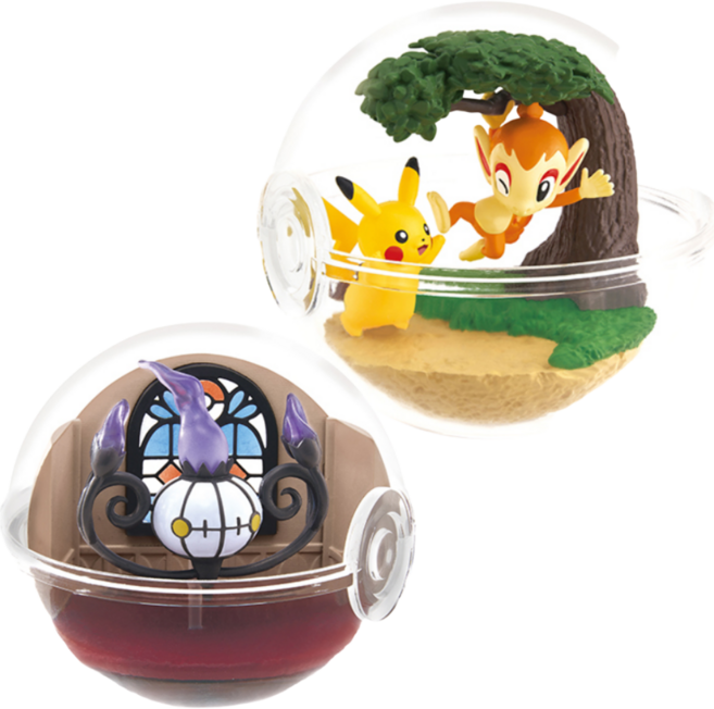 포켓몬스터 피규어 테라리움12 025 피카츄 0390 불꽃숭이 0609 샹델라, 1세트