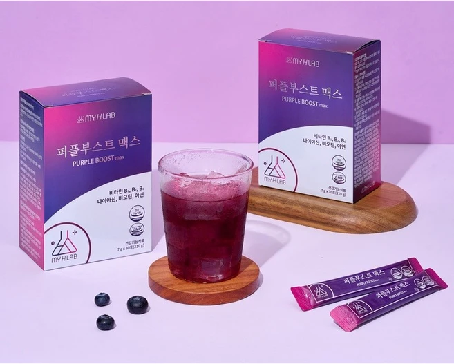 #퍼플부스트맥스 #Pupleboostmax 에너지음료비타민충천 Asili x # Myhlab #물병증정, 2박스, 60회분 - 쿠팡