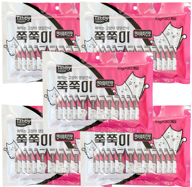 테비 쭉쭉이 묶음, 연어와치킨맛, 10g, 100개