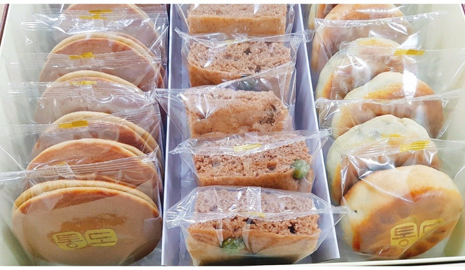 [ 통도찰보리]국내산 찰보리100% 직접 끓인 신선한 팥앙금으로 만든 찰보리빵 팥앙금이 가득한 통도빵 구수한 찰보리맛이 담백한 찰보리떡, 1g, 1세트, 통도모듬셋트(3가지혼합)