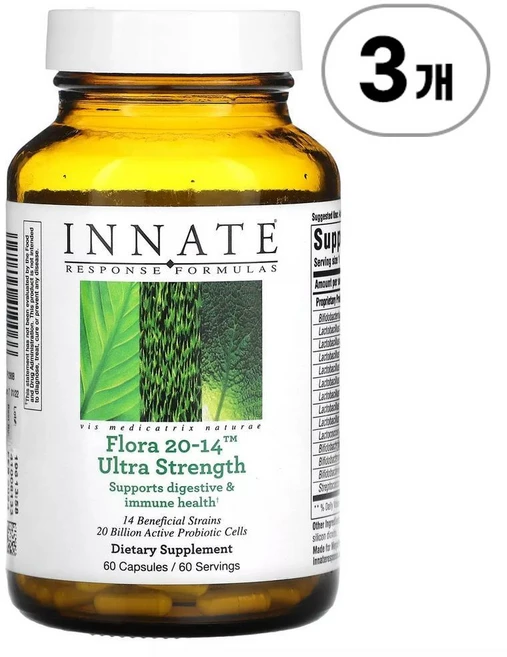 이네이트리스폰스 플로라 20-14 울트라 스트렝스 Innate Response Formulas Flora 20-14 Ultra Strength 60정, 3개 - 쿠팡