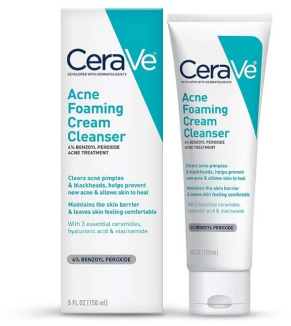 CeraVe Acne Foaming Cream Cleanser 세라비 여드름 포밍 클렌징 크림 5oz(150ml), 1개, 150ml - 쿠팡
