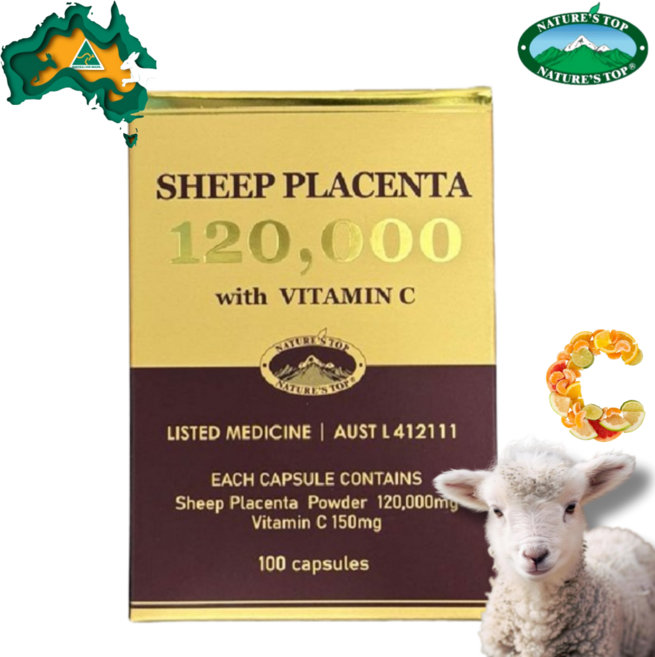 네이쳐스탑 프리미엄 100% 호주 양태반 120000mg 캡슐 100정 비타민C 150mg 플라센타 분말 파우더, 단품, 1개