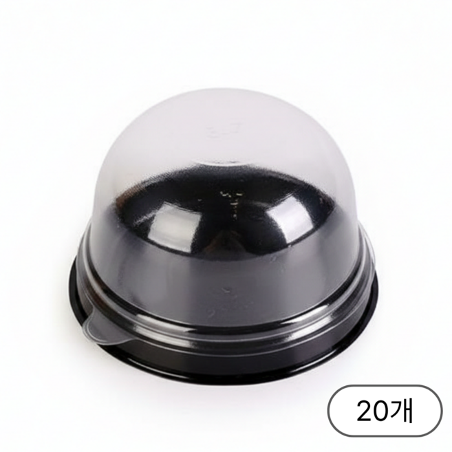 원형 1구 용기 두쫀쿠 모찌 화과자 떡 돔형 포장용기, 1개, 20세트