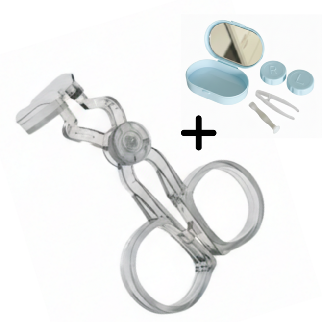 서이픽 아이오프너 렌즈집게 렌즈케이스 올인원 휴대용 세트, 블루, 1세트