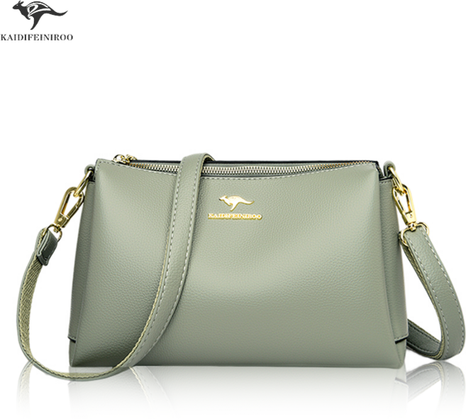 캥거루사계절 지퍼형 여성 숄더백 가벼운 캐주얼 더블 스트랩 크로스백