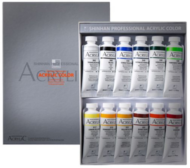 신한 전문가용 아크릴물감 50ml 12색 A B hib*45108sN