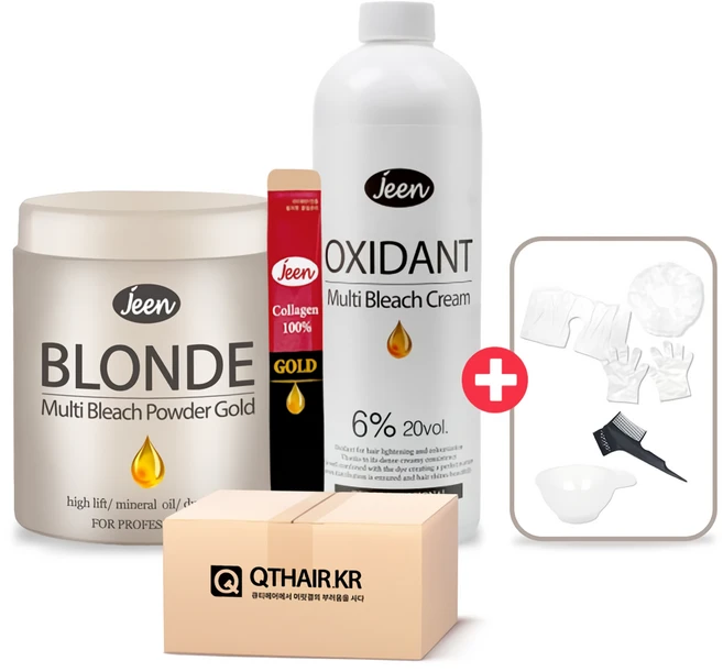 진 블론드 멀티블리치 블랙빼기 셀프 탈색약 세트, 1개, 1500ml - 쿠팡