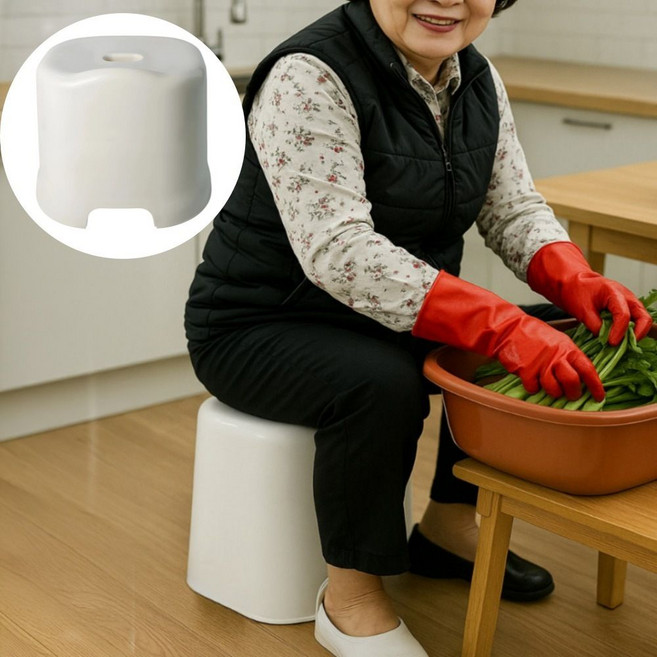 국내생산 높은 목욕 의자 목욕탕 사우나의자 욕실 스툴 튼튼한 플라스틱 발받침대, 트렌드 크림색