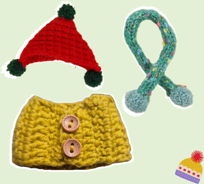 티니숲속 모루인형 꾸미기 10종 소품 코디 세트 인형 옷 입히기, 1개, 머스터드조끼