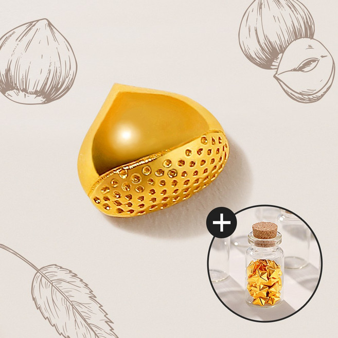 [골드팡] 24k 순금 콩알황금밤 금테크 오브제 1g+미니유리병 (당일도착) 통통밤꿀 땅콩금 쌀알금 미니골드바 주물금 반려금 황금덩어리 행운 금테크 선물추천