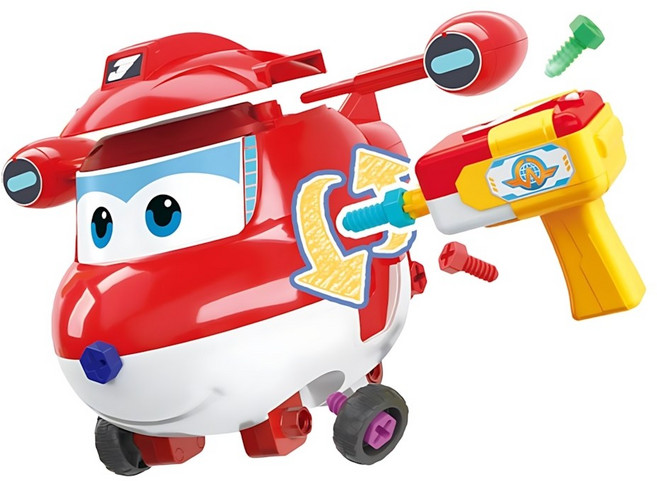 슈퍼윙스 호기 몸통조립 나사놀이용 전동공구 놀이활동 사회성발달 패턴드릴 드릴놀이, 1세트, 옐로우레드