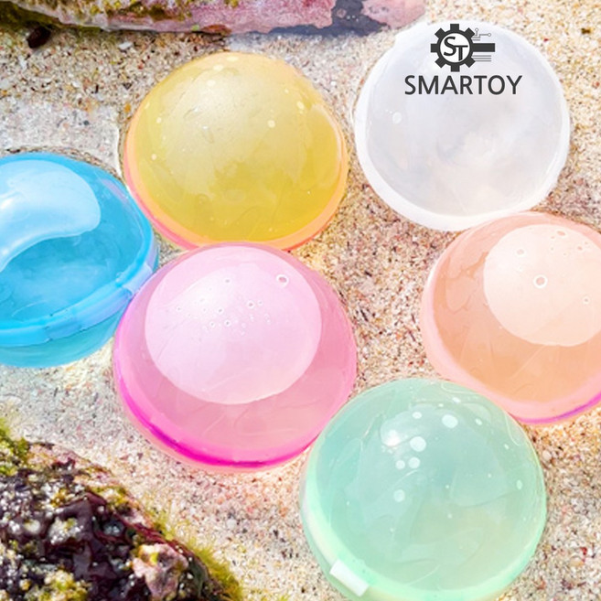 스마토이 실리콘 물풍선 자석 물놀이 장난감 워터팡 아기 목욕 그물망, 혼합, 6개, 자석워터팡