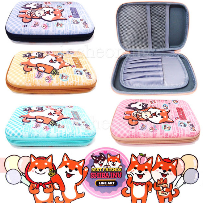 SIBA INU 15000 시바 하드탑 케이스 봉제필통 하드케이스 필통, 랜덤, 1개