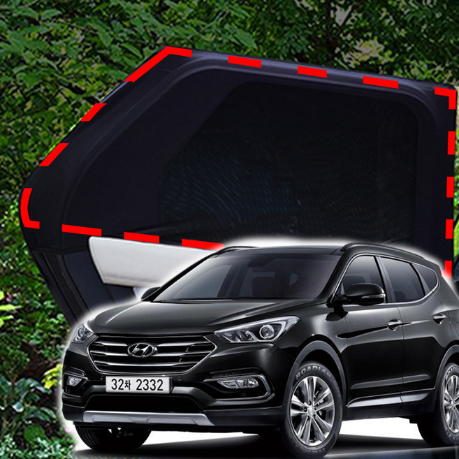 기어가 차박 모기장 방충망 싼타페DM, SUV/RV-2열(좌+우)+세차타월