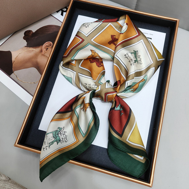 BEST COLOR 여성 실크 느낌 넥 스카프 숄 머플러 사계절 데일리 다용도 악세서리