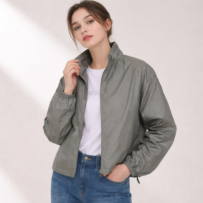 게스 바람막이 여성 셔링 자켓