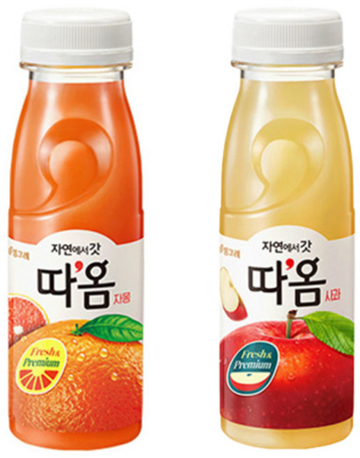 빙그레 따옴주스 235ml 10개(사과5＋자몽5) 냉장무배, 220ml