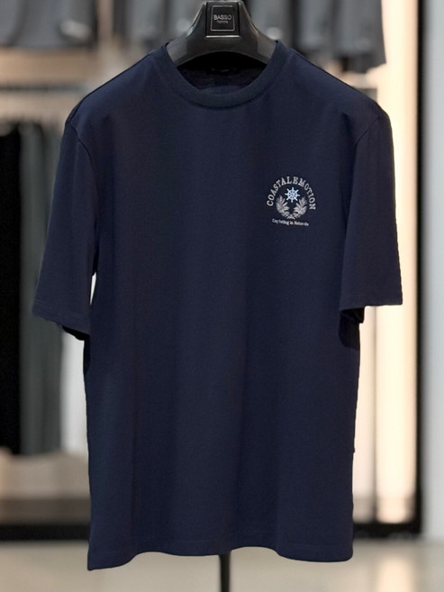 바쏘옴므 레터링 프리팅 라운드 반팔 티셔츠 WSZ2KR27A NY_SC