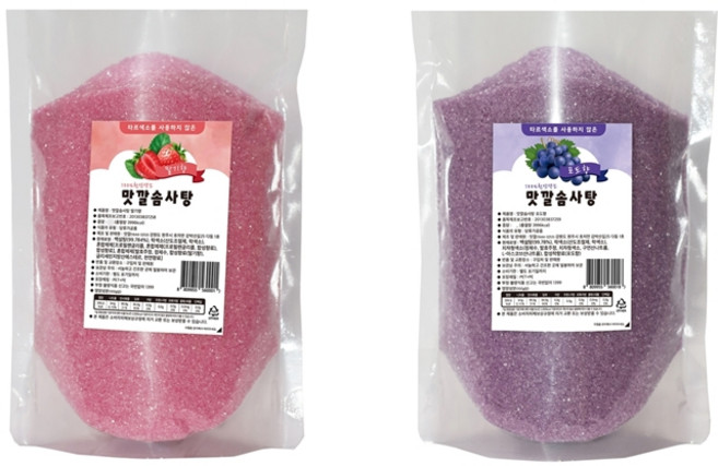 OnlyOne 가정용 솜사탕기계 전용 맛깔 설탕 딸기향 500g + 포도향 500g, 2개