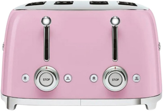 Smeg 토스트기 토스터기 토스토기 식빵 굽는기계 결혼 집들이 선물 4구 핑크