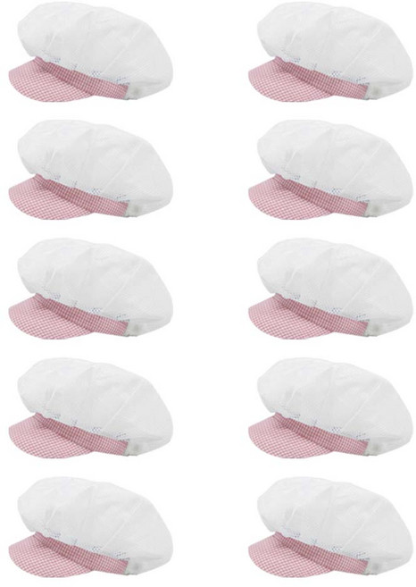 홈샘 반망사 위생 주방모자 10P, 핑크 전체망사, 10개