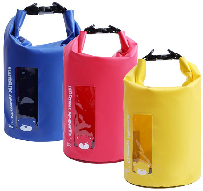 클리어뷰 트롬베어 투명창 프리미엄뷰 드라이백 방수 물놀이가방 (3way), 프리미엄뷰(10L), 핑크베어