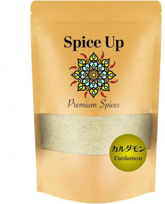 Spice Up 카다멈 가루 1.8온스(50g) 선정 상품 첨가물 없음 그린 일본산 지퍼백 포장 향신료/첨가물 농약 일본 출고 향신료, 1개, 50g