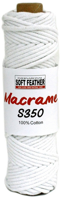 SOFT FEATHER 蘇菲亞 Macrame 編結棉線 S350 3mm棉繩, 01, 1個