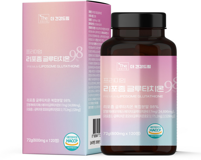 더건강드림 리포좀 글루타치온 98% 600mg, 1박스, 120정
