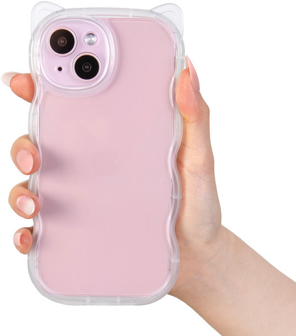 캣 웨이브 고양이귀 투명 핸드폰 케이스