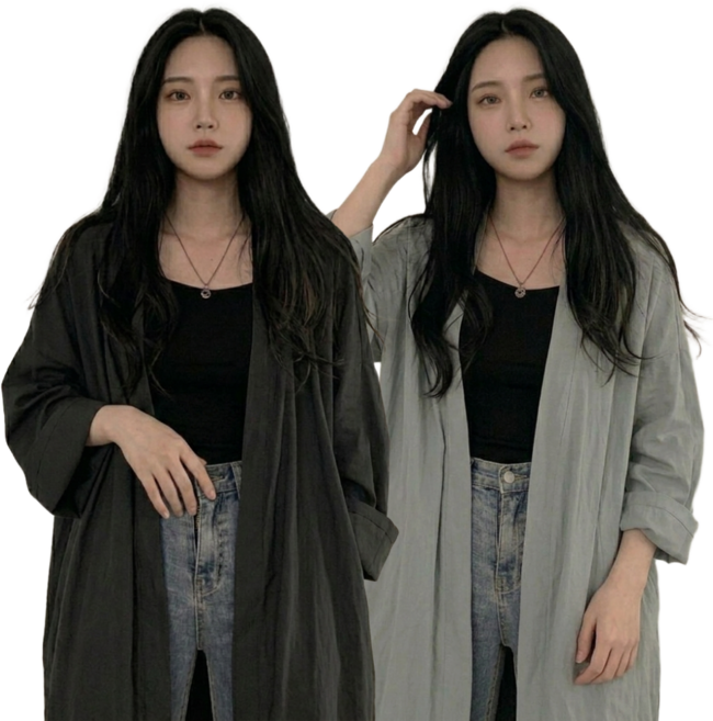 민든 여성 루즈 여름 자외선차단 긴팔 가디건 2종 세트